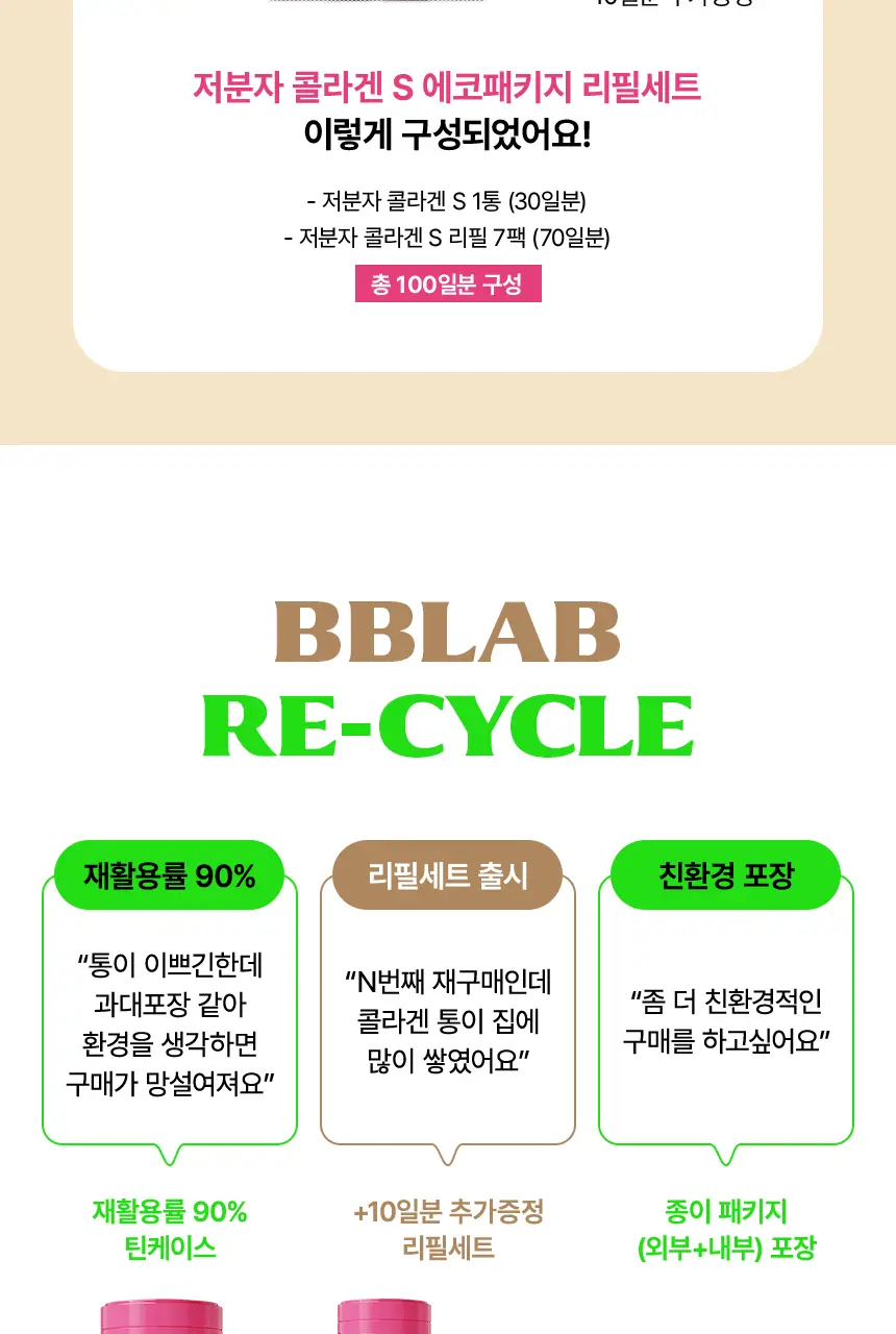[차주영 PICK] 비비랩 저분자콜라겐S 에코패키지 기획 (100일분) 상세페이지 6